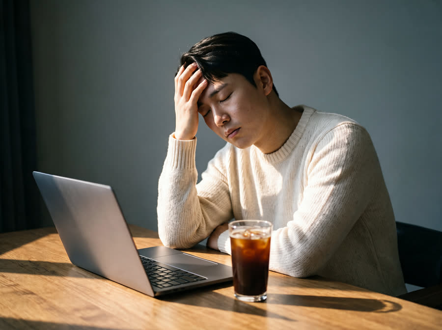 오후에 기운이 처지는 모습